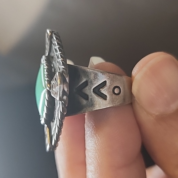 Sterling silver Turquoise Ring, Size 6 3/4 - Picture 3 of 4